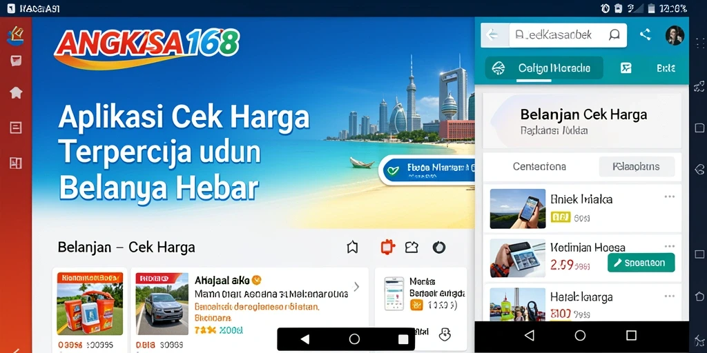 Tampilan antarmuka aplikasi Cek Harga ANGKASA168 yang user-friendly.