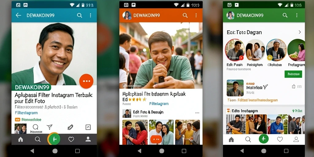 Antarmuka user-friendly DEWAKOIN99 dengan beragam Filter Instagram.