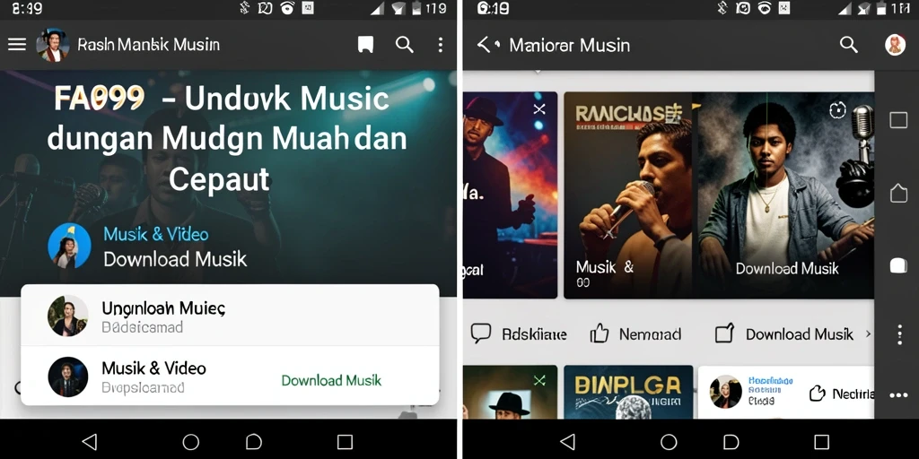 Antarmuka pengguna FA99 yang intuitif untuk Download Musik.