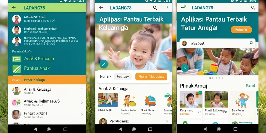 Antarmuka aplikasi LADANG78 yang intuitif untuk Pantau Anak.