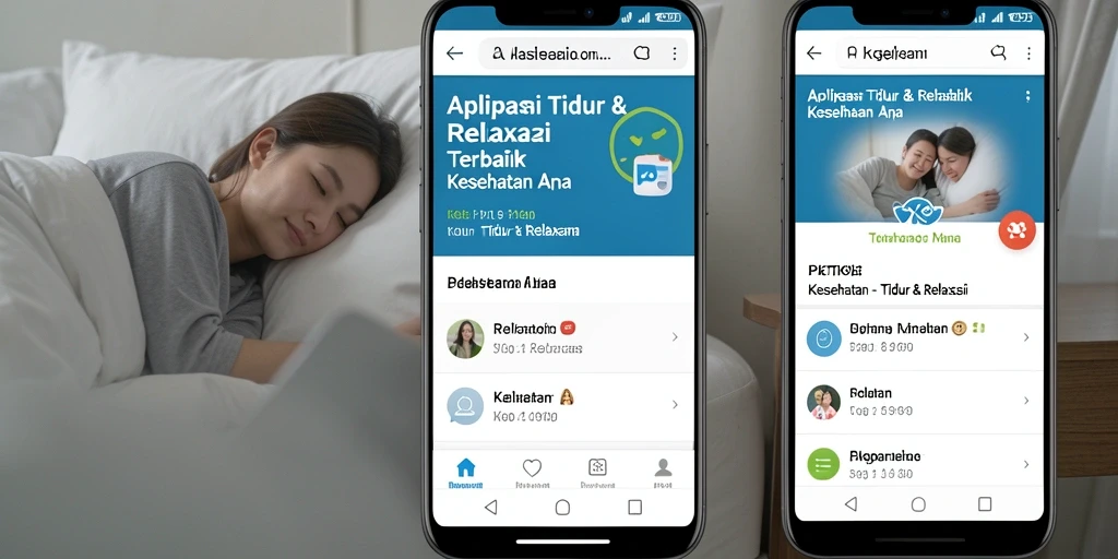 Tampilan antarmuka aplikasi Tidur & Relaksasi yang menenangkan.