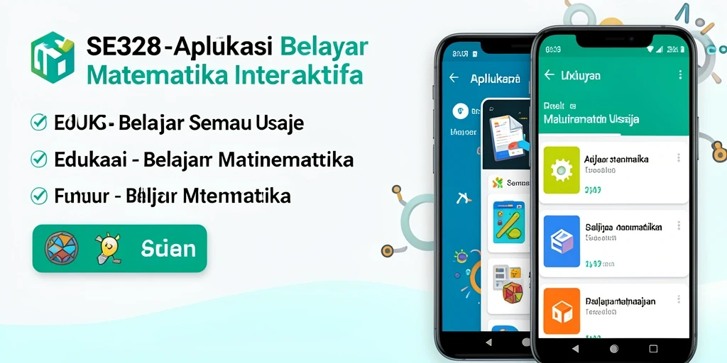 Antarmuka aplikasi SE328 untuk belajar matematika yang interaktif.