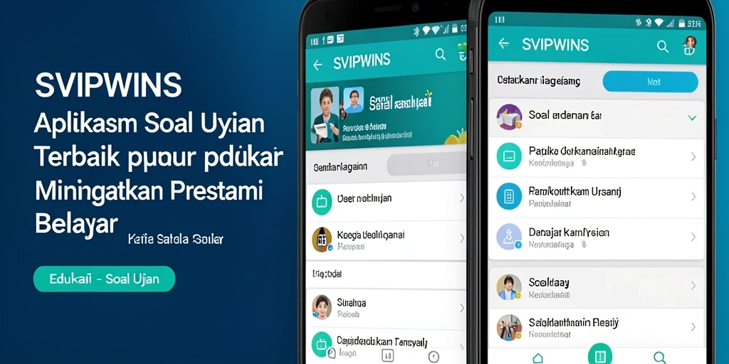 Antarmuka aplikasi SVIPWINS yang menampilkan berbagai soal ujian.