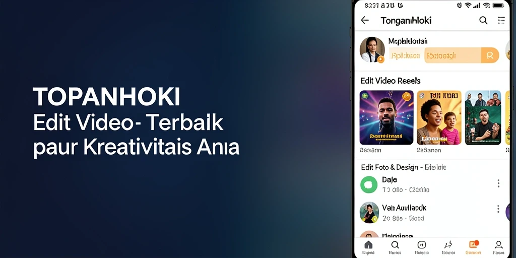 Antarmuka aplikasi TOPANHOKI untuk editing video reels yang menarik.