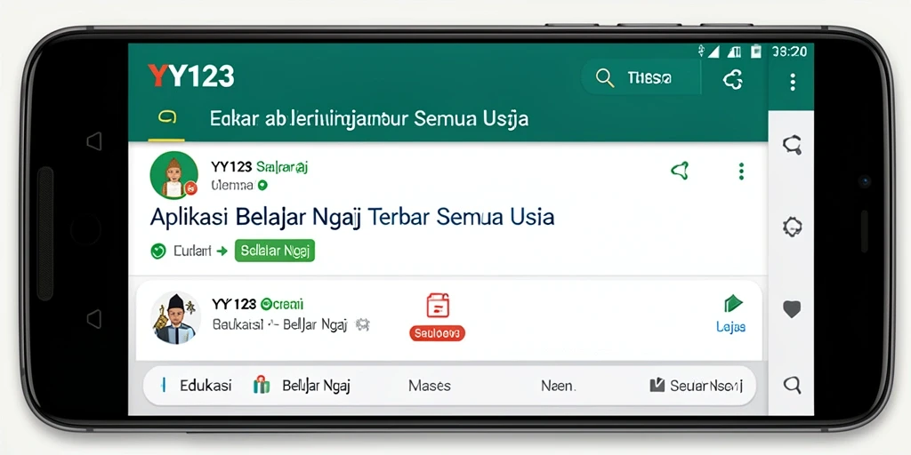 Antarmuka aplikasi YY123 yang ramah pengguna untuk belajar mengaji.